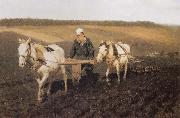 Ilia Efimovich Repin Tolstoy fields painting